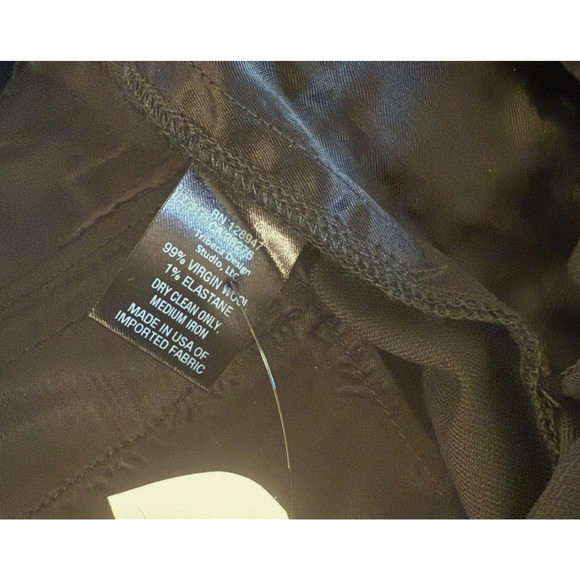 NEW! Nili Lotan 8 WOOL Dress Pants $495 High Rise Straight Leg Cropped Black - Picture 13 of 14